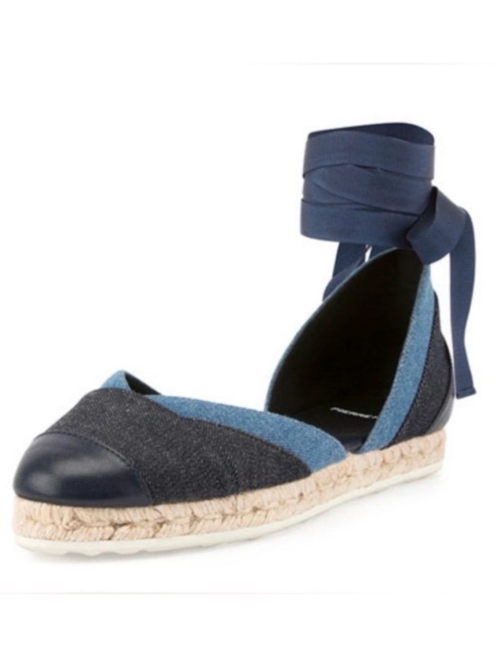 Pierre Hardy Bauhaus Beach Denim d’Orsay Ankle Tie Espadrilles Size 38
